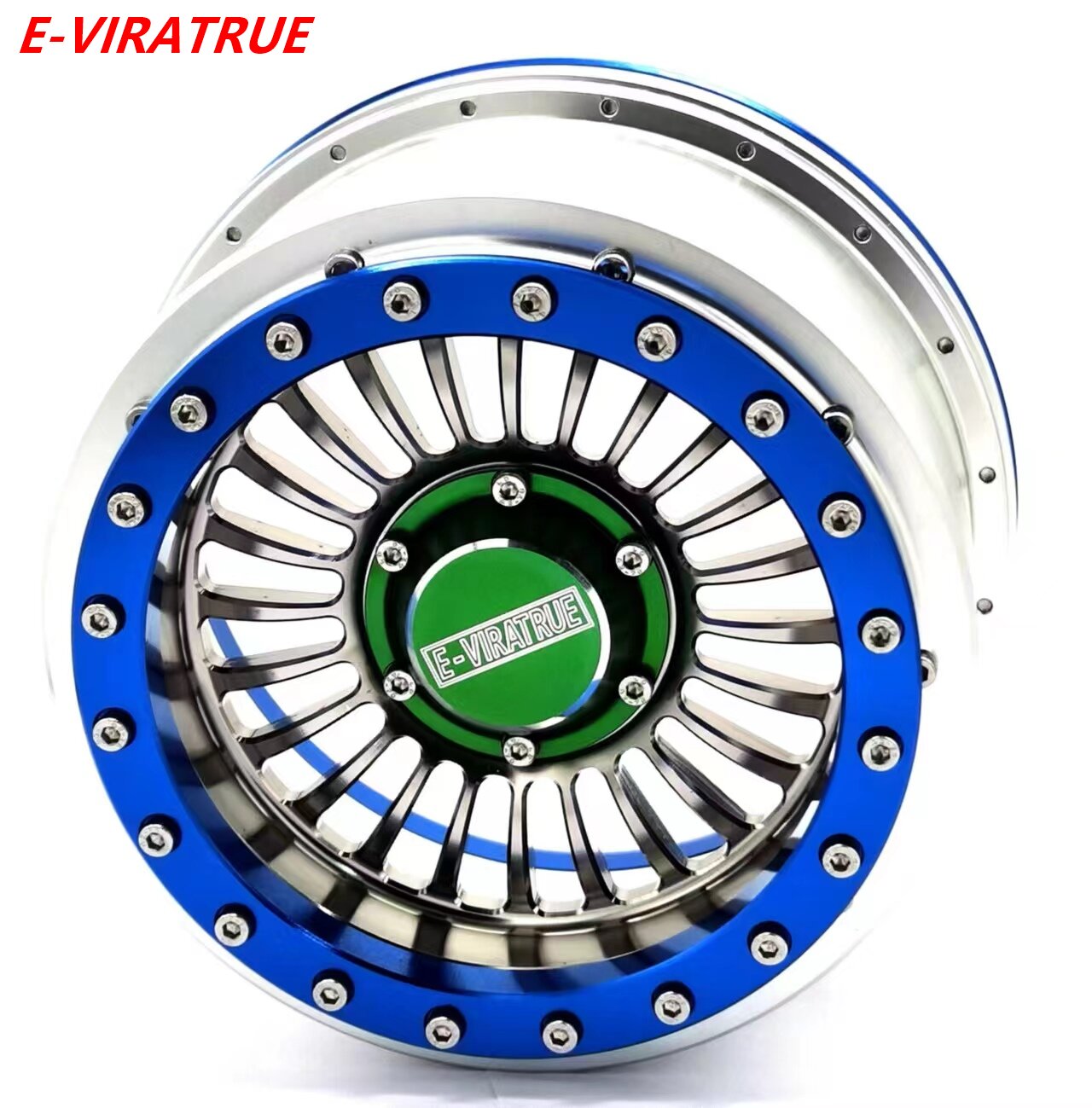 E-VIRATRUE Alu Wheel For Losi DBXL&TRAXXAS XRT/XMAXX&Kraton/Outcast&30 Degree North truck 1/5 Silver/Titanium 1pcs