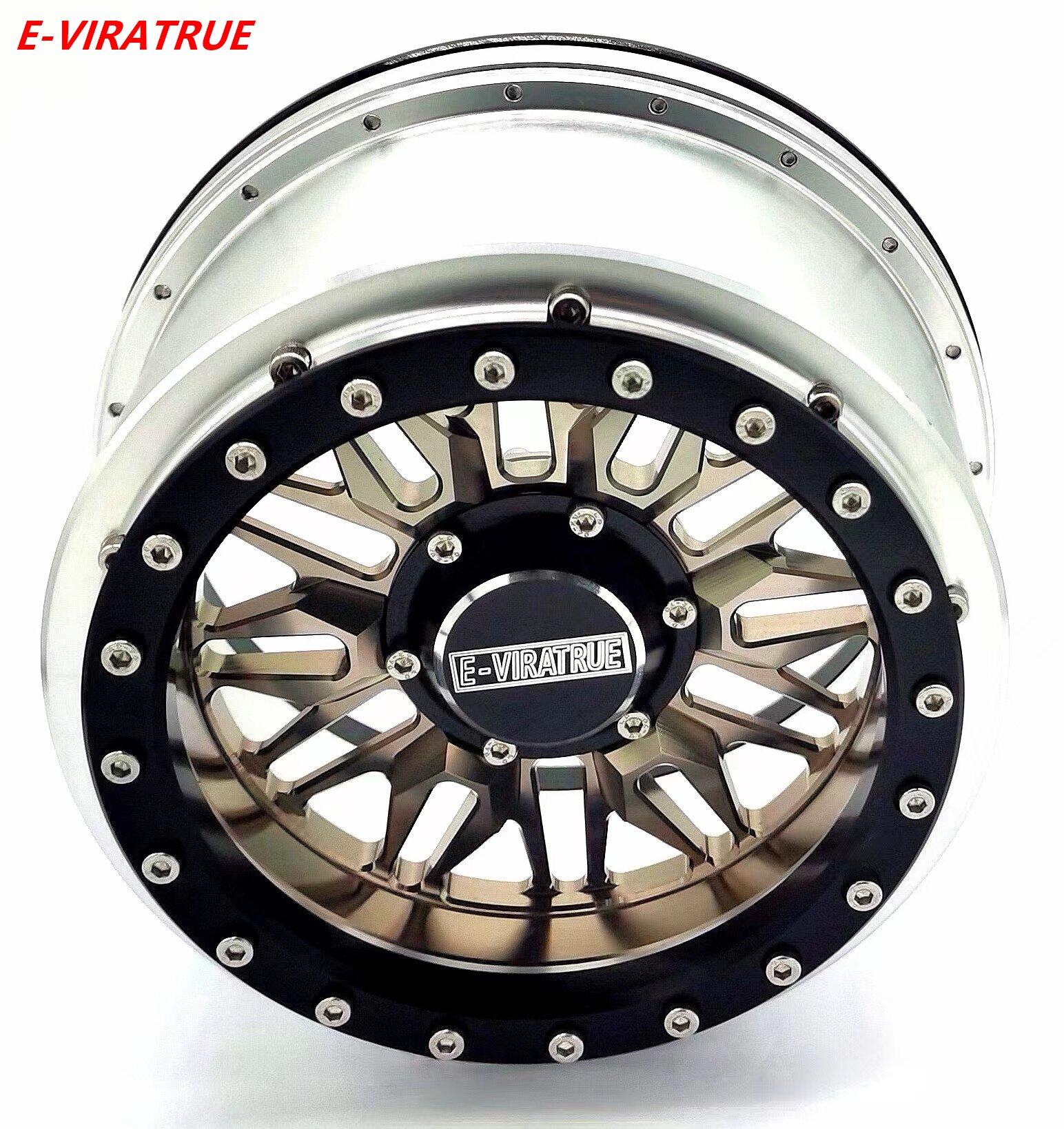 E-VIRATRUE Alu Wheel For Losi DBXL&TRAXXAS XRT/XMAXX&Kraton/Outcast&30 Degree North truck 1/5 Silver/Titanium 1pcs